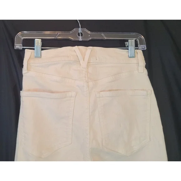 Veronica Beard Sheridan Exaggerated Flare Jeans Cream High Rise 26
